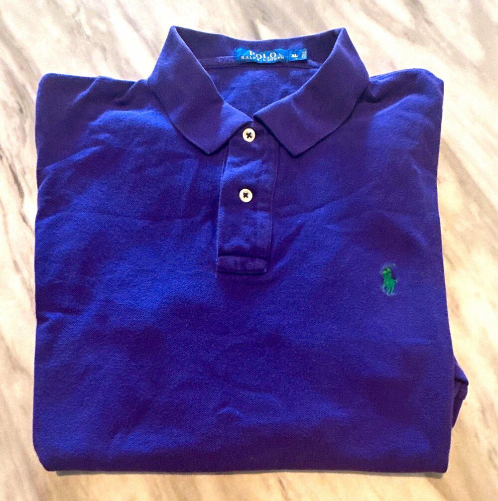 Polo Ralph Lauren Men's XL Purple Short Sleeve Knit Polo Shirt Logo 0178